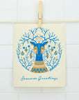 Season's Greetings Deer Swedish Dishcloth