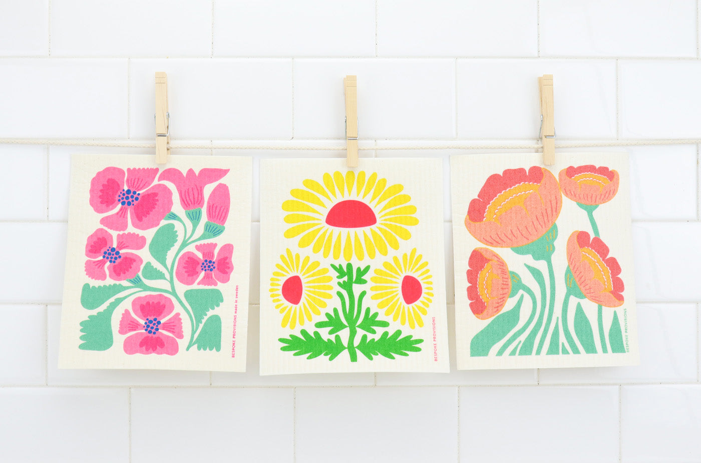 Hibiscus Swedish Dishcloth - BESPOKE PROVISIONS