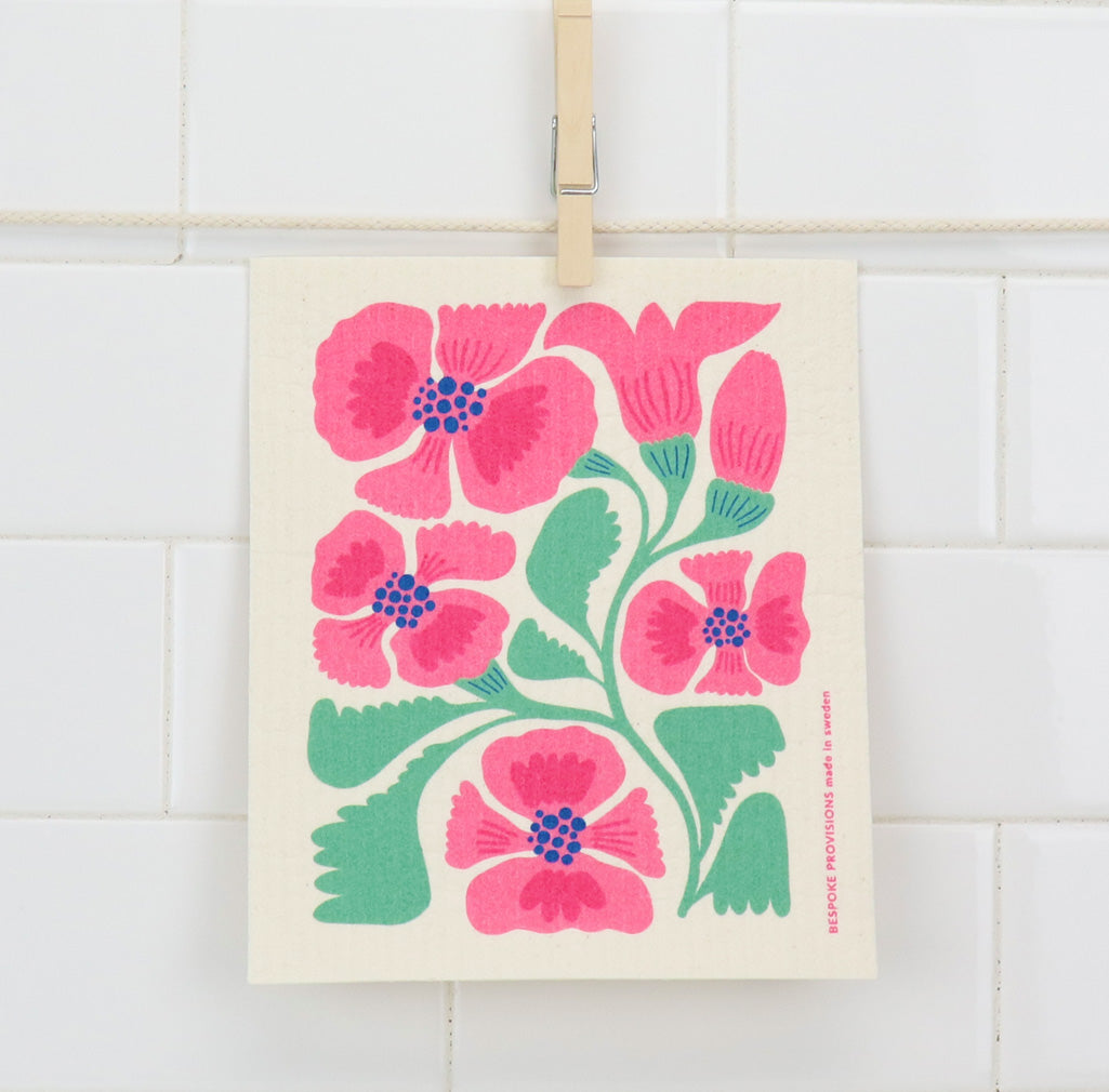 Hibiscus Swedish Dishcloth - BESPOKE PROVISIONS