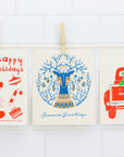 Season's Greetings Deer Swedish Dishcloth