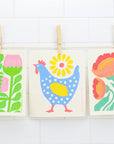 Periwinkle Hen Swedish Dishcloth