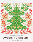 Merry Christmas Tree Swedish Dishcloth - BESPOKE PROVISIONS INC