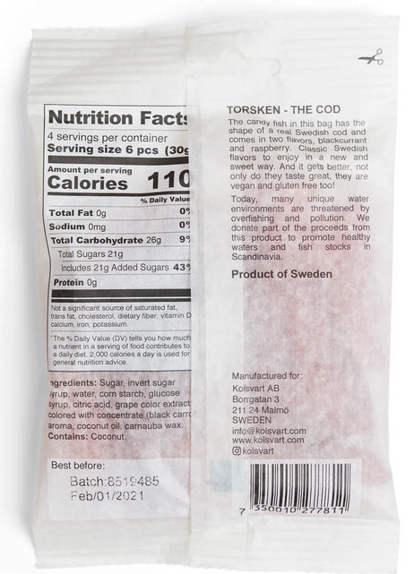 Blackurrant &amp; Raspberry Swedish Fish - TORSKEN by Kolsvart