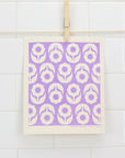 Flowers on Lavender Swedish Dishcloth