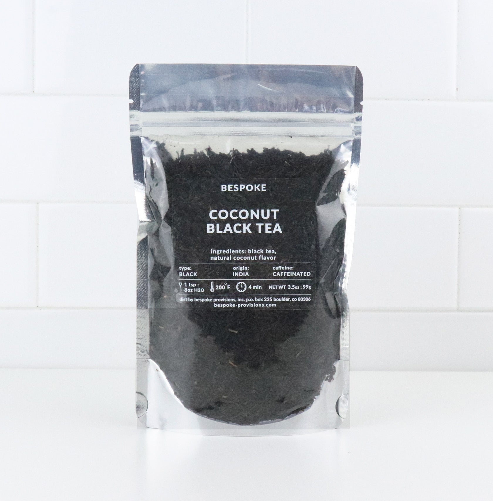 Coconut Black Tea front package view - BESPOKE PROVISIONS