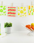 Hanging Lime, Apples , Lemon and Pineapple dishcloths 