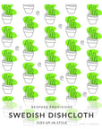 Cactus Pattern Swedish Dishcloth - BESPOKE PROVISIONS