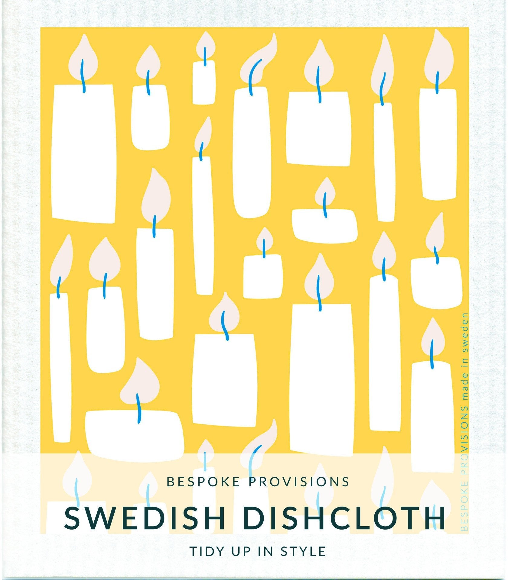 Candles Holiday Swedish Dishcloth - BESPOKE PROVISIONS