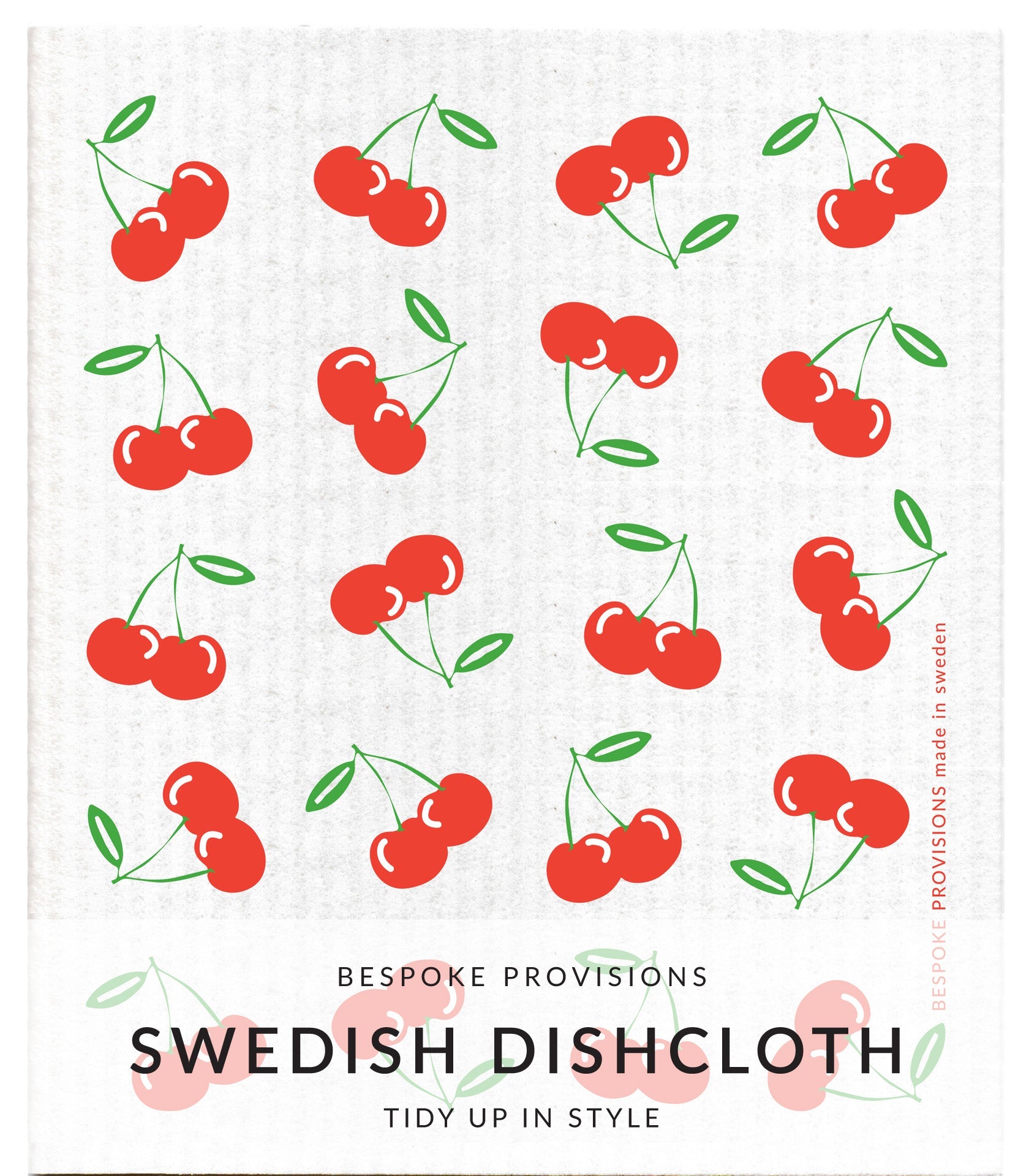 Cherries Swedish Dishcloth - BESPOKE PROVISIONS