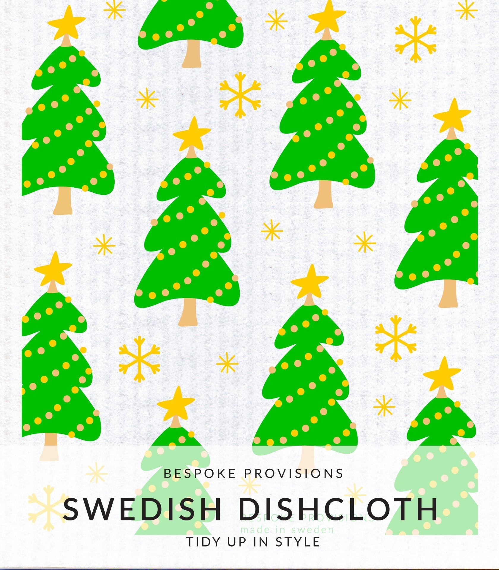 Christmas Trees Swedish Dishcloth - BESPOKE PROVISIONS