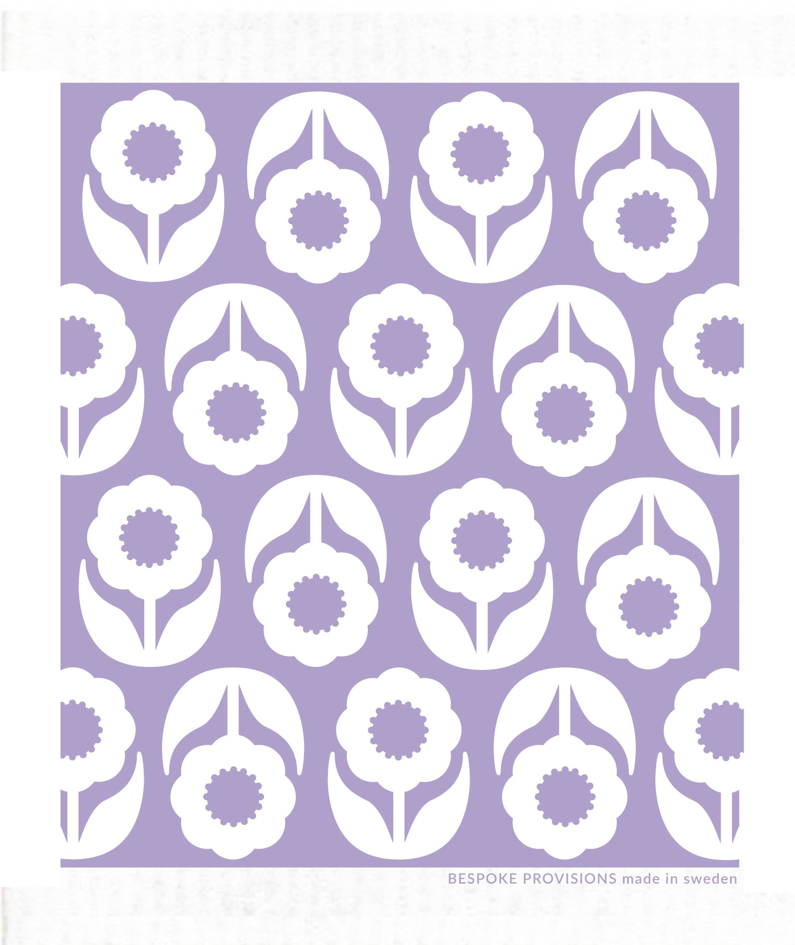 Flowers on Lavender Swedish Dishcloth - BESPOKE PROVISIONS