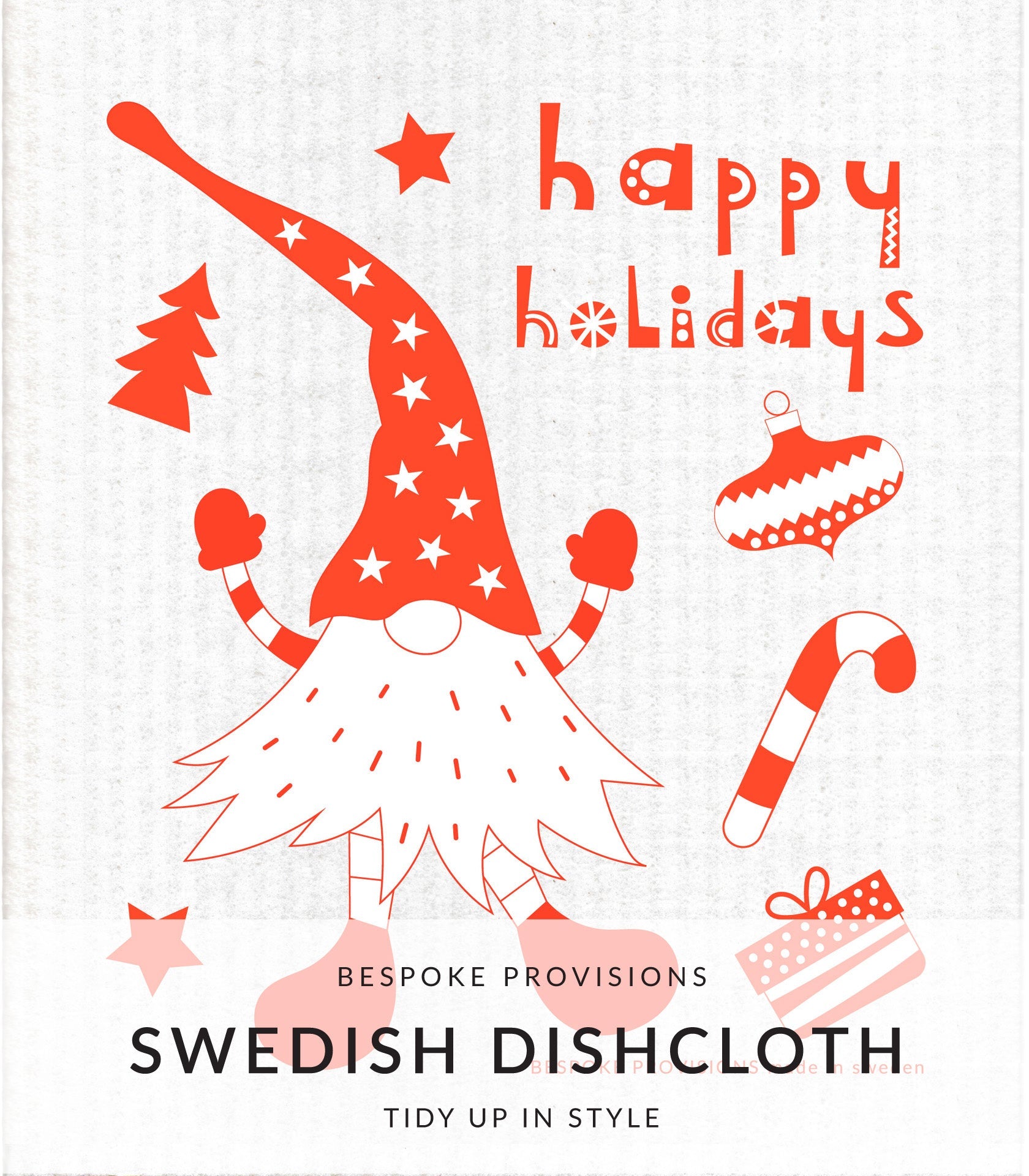 Gnome Holiday Swedish Dishcloth - BESPOKE PROVISIONS