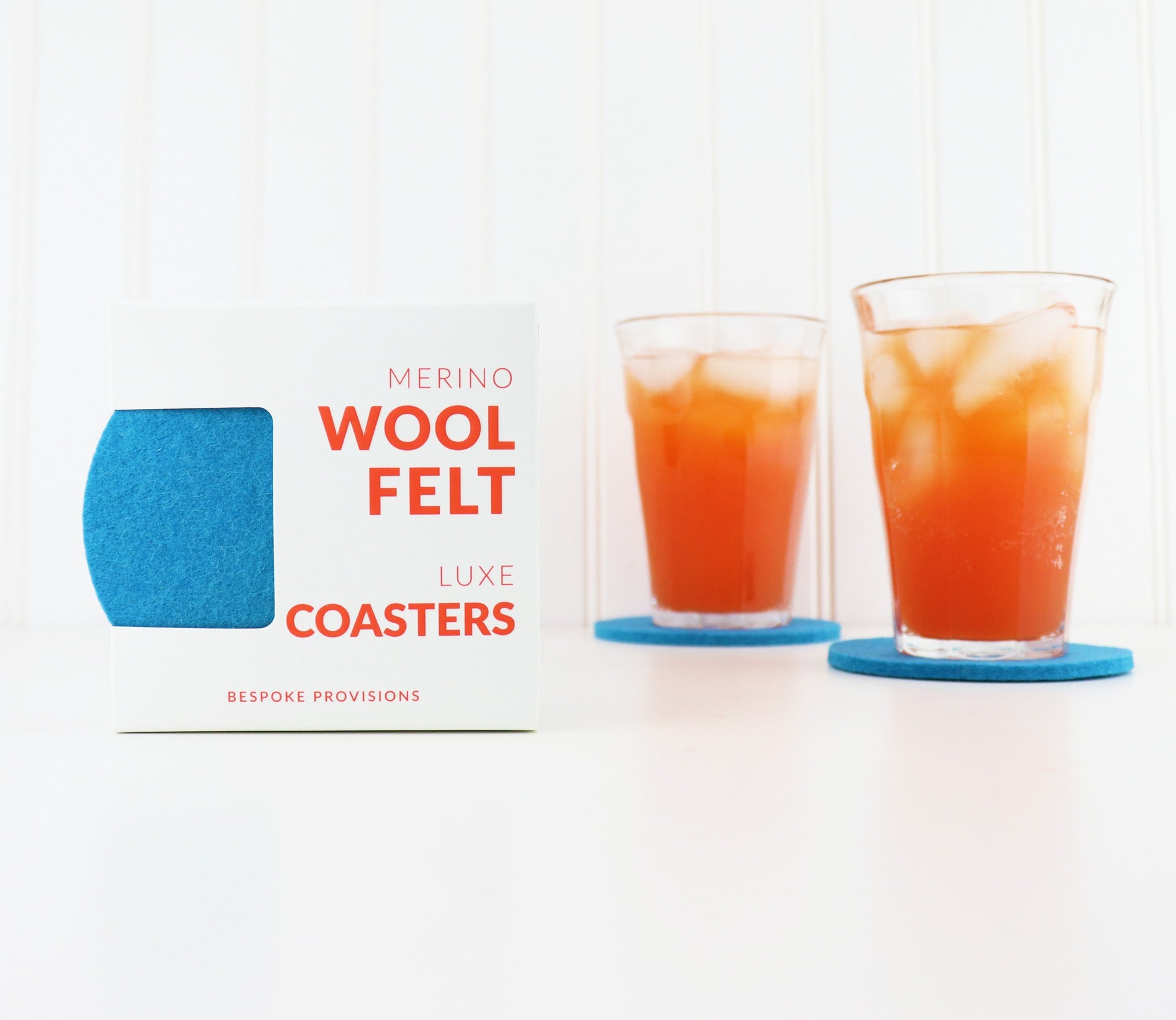 Merino Wool Felt Coasters : Bayside Blue - BESPOKE PROVISIONS