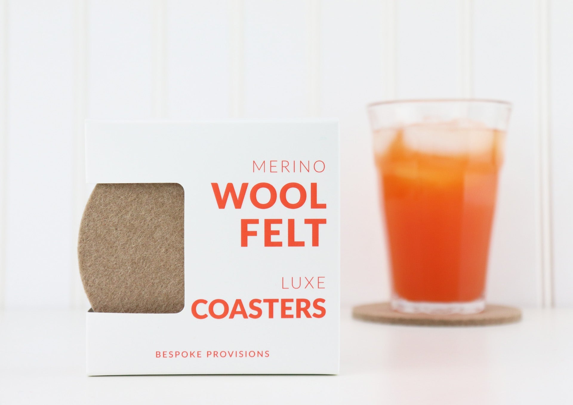 Merino Wool Felt Coasters : Camel - BESPOKE PROVISIONS