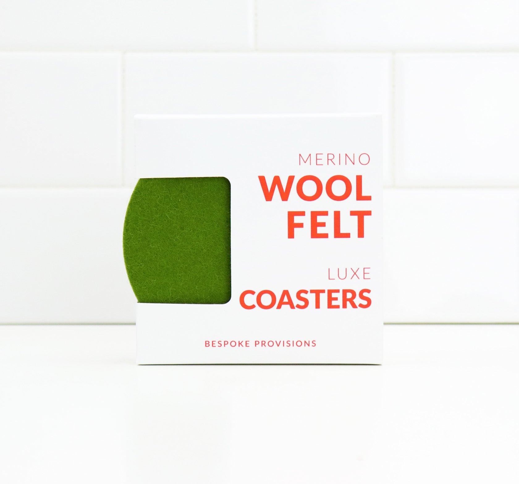 Merino Wool Felt Coasters : Forest Green - BESPOKE PROVISIONS