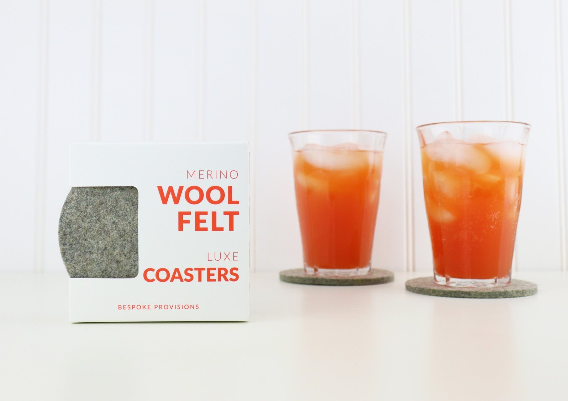 Merino Wool Felt Coasters : Heather Grey - BESPOKE PROVISIONS