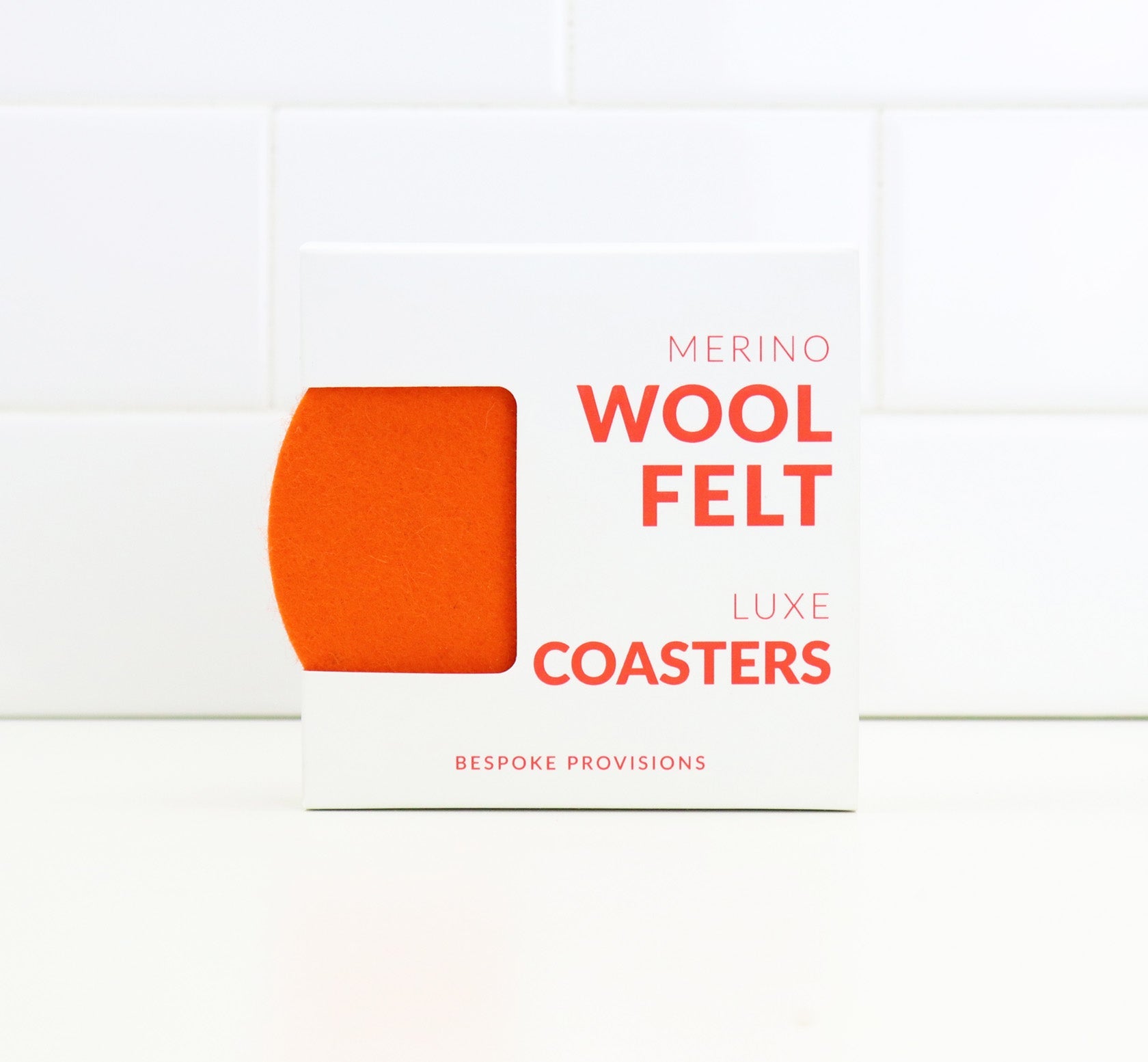 Merino Wool Felt Coasters : Tangerine - BESPOKE PROVISIONS