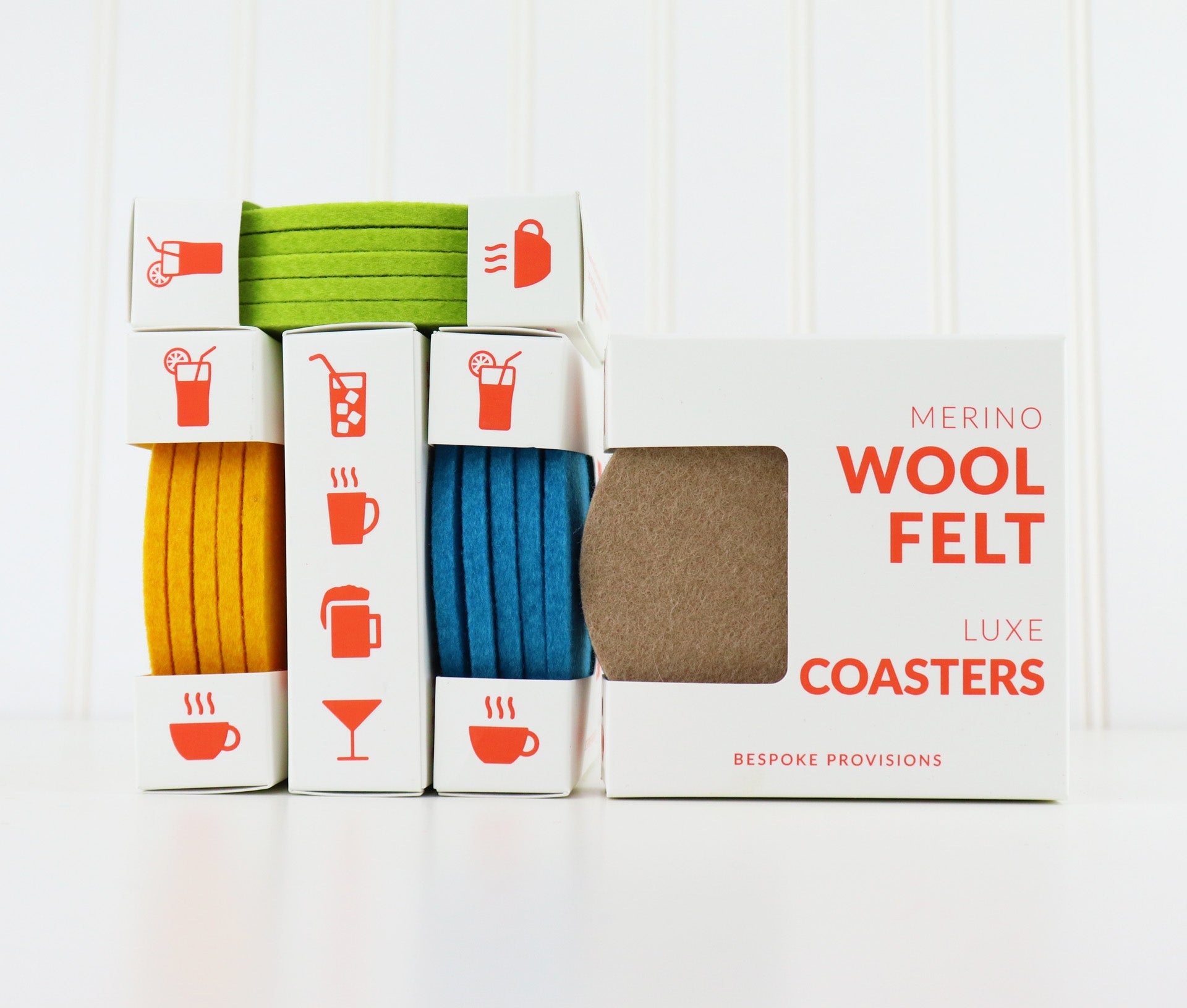 Merino Wool Felt Coasters : Yellow - BESPOKE PROVISIONS