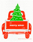 Merry Xmas Pickup Truck Swedish Dishcloth - BESPOKE PROVISIONS INC