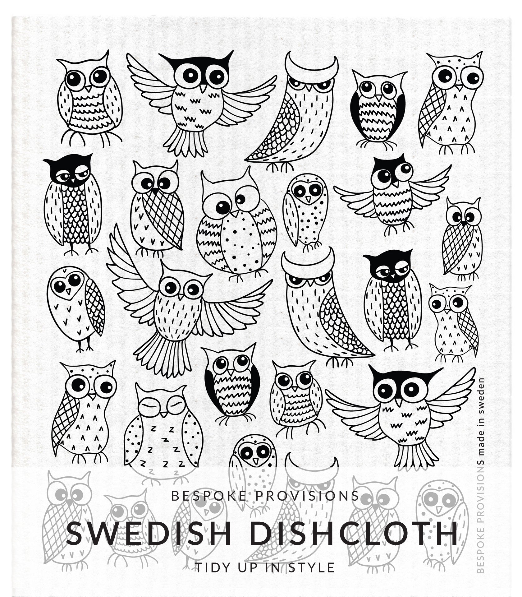 Owls Swedish Dishcloth - BESPOKE PROVISIONS