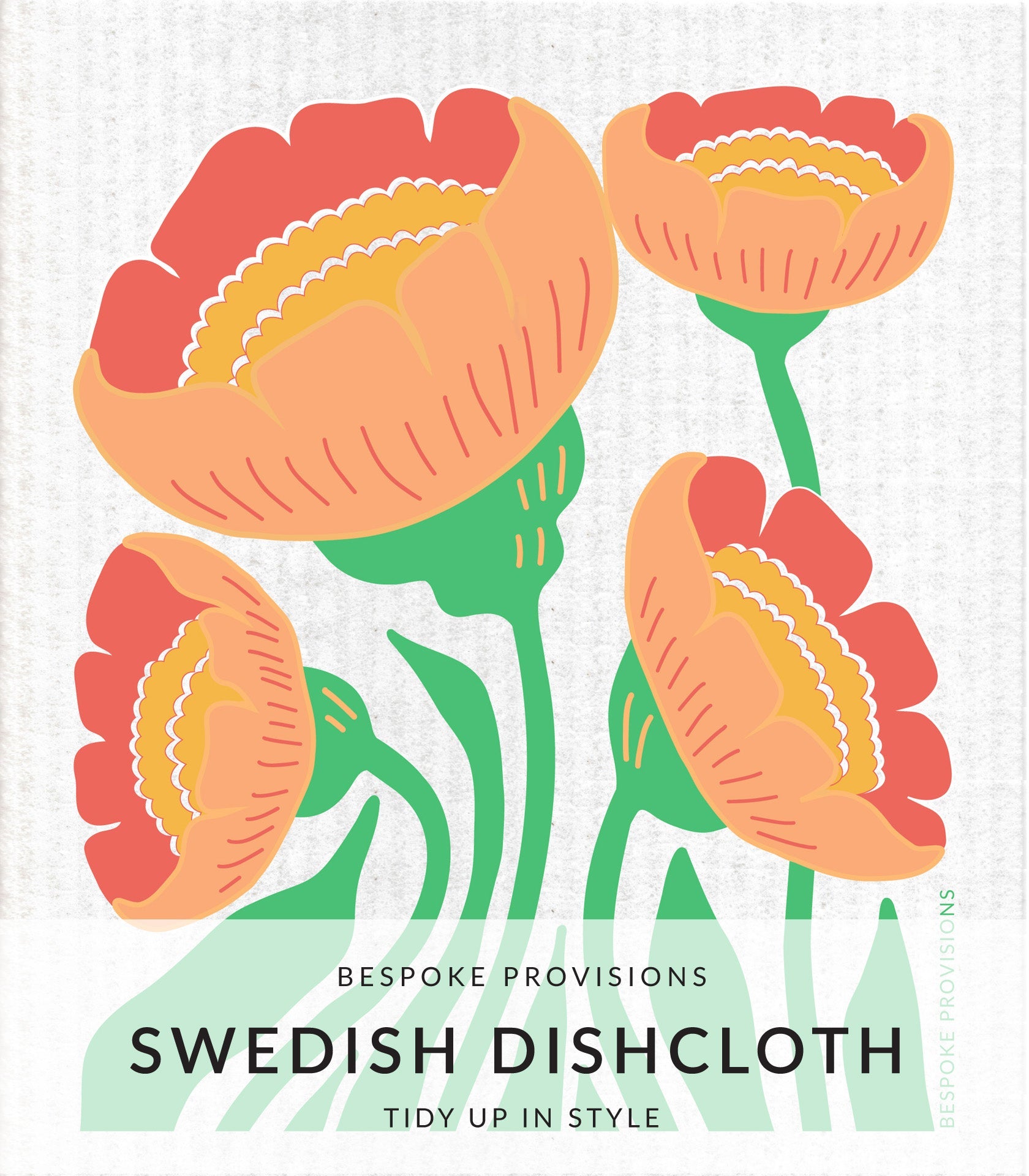 Peach Flower Swedish Dishcloth - BESPOKE PROVISIONS INC