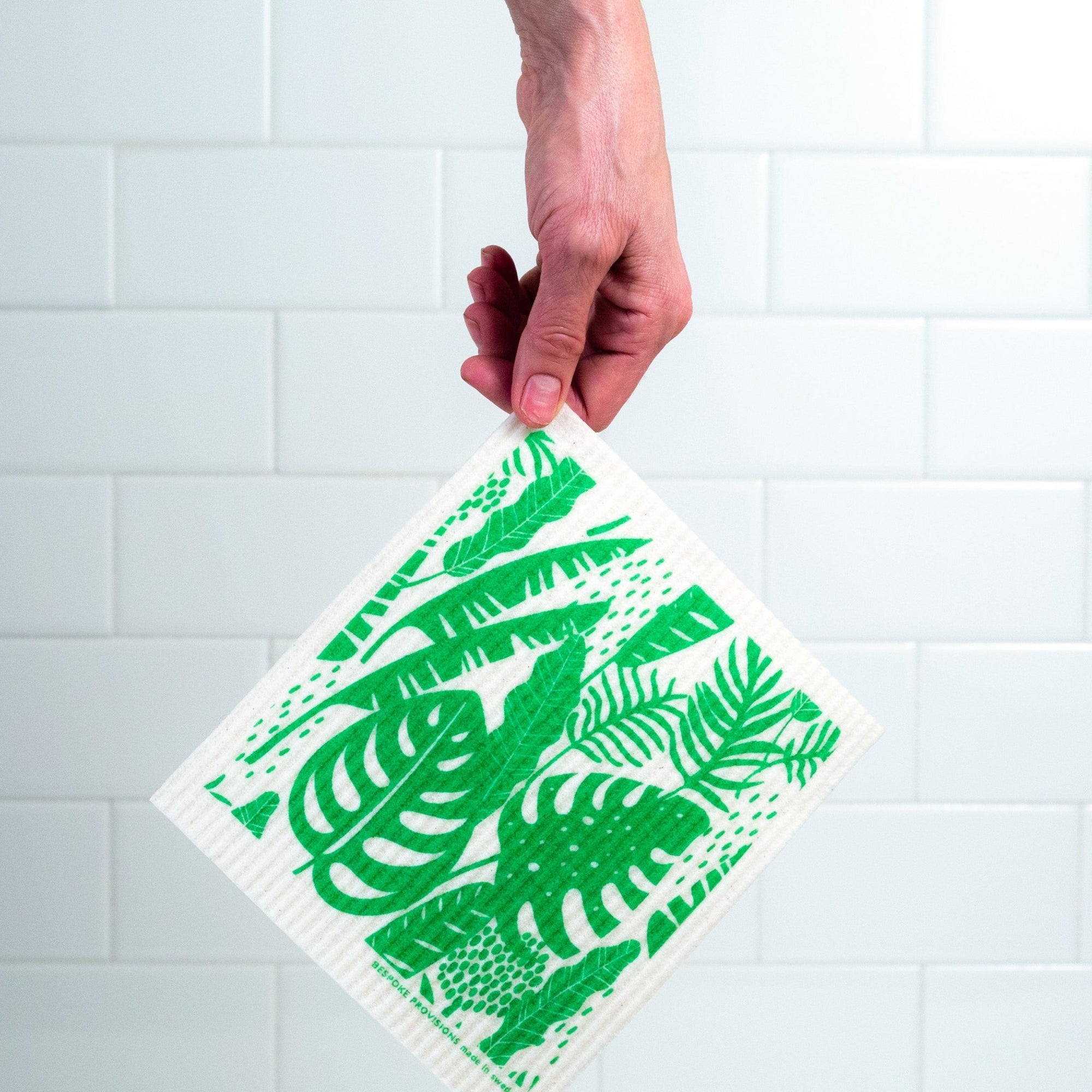 Tropical Leaves Swedish Dishcloth - BESPOKE PROVISIONS