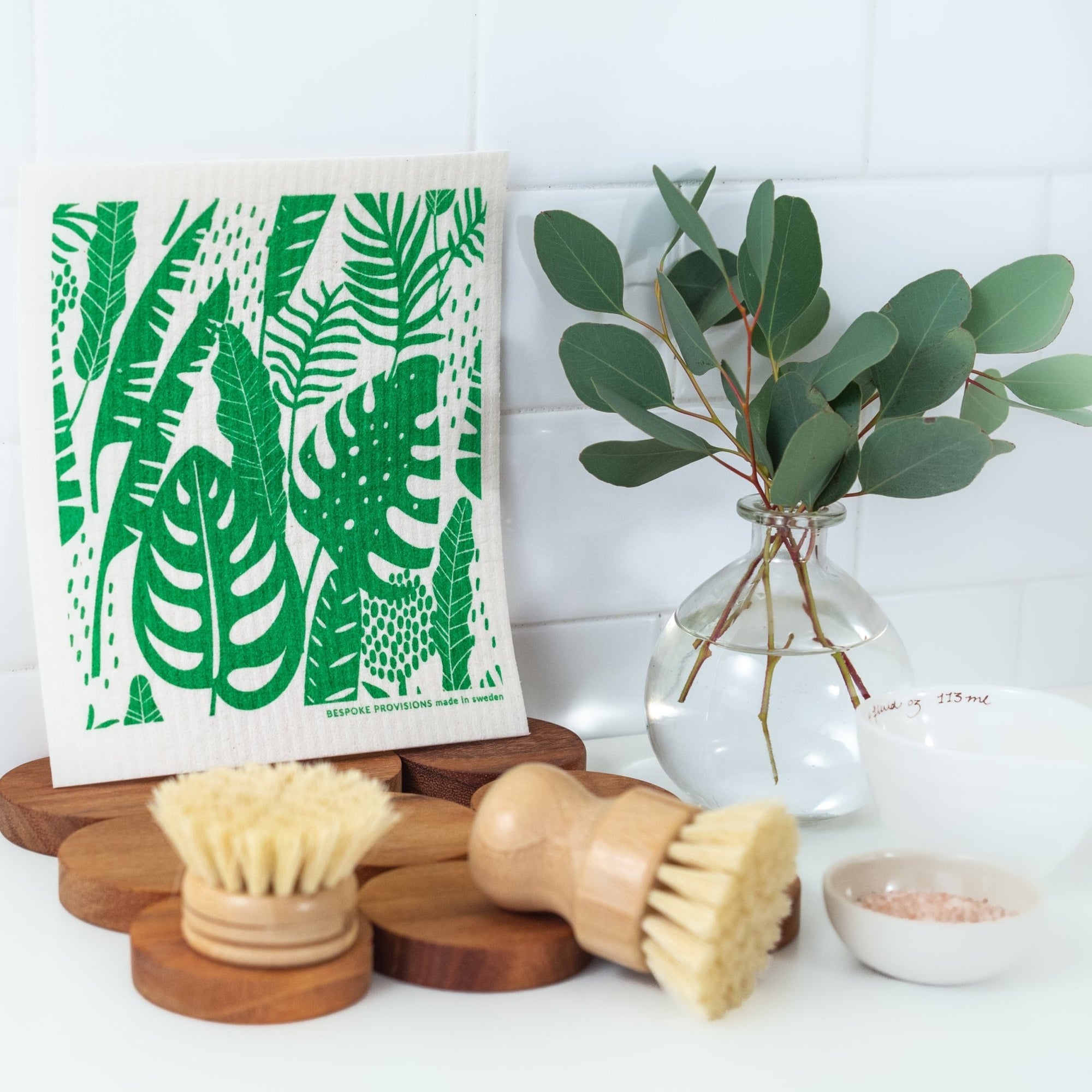 Tropical Leaves Swedish Dishcloth - BESPOKE PROVISIONS