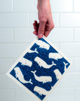 Hand holding Whales Swedish Dishcloth - BESPOKE PROVISIONS